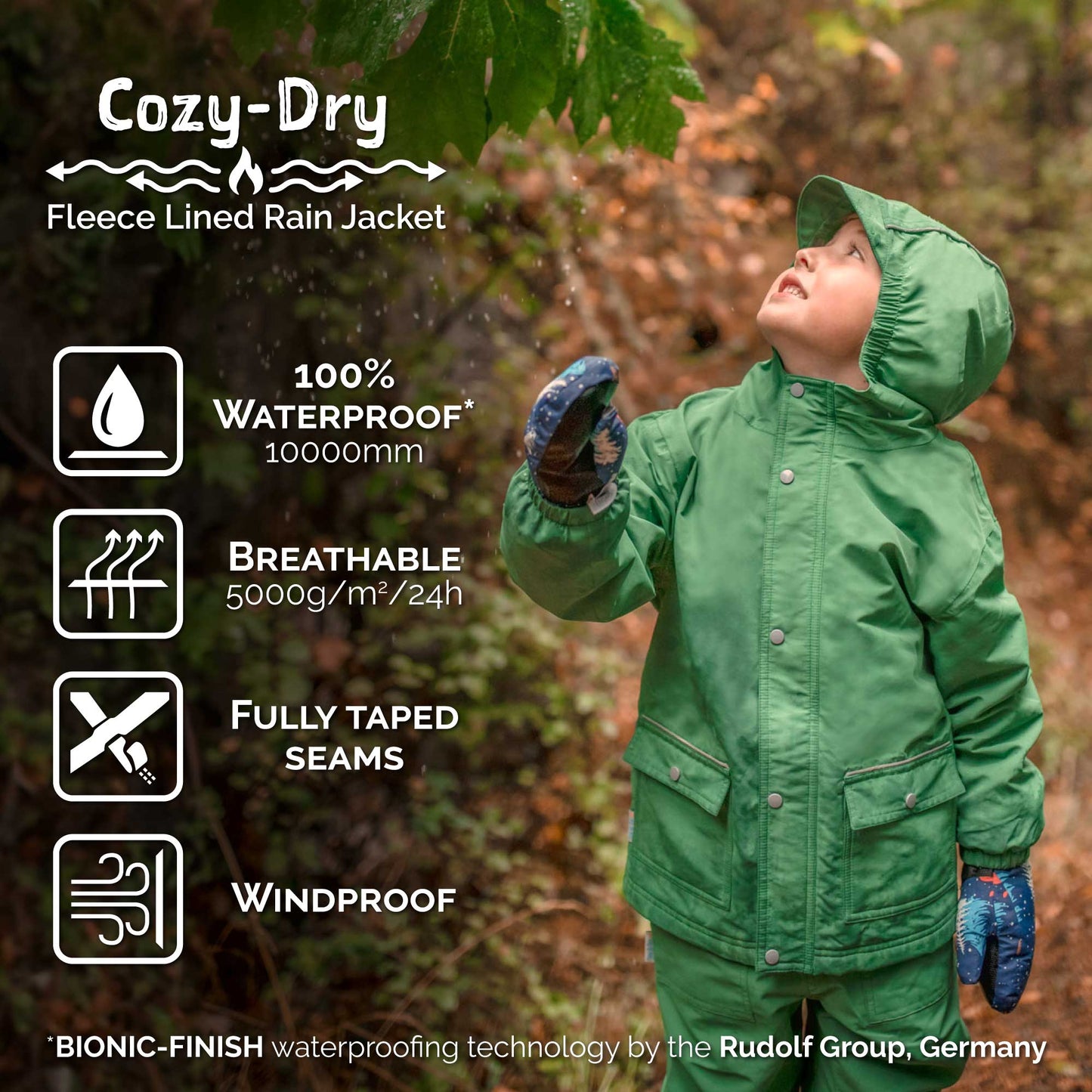 Kids Fleece Lined Rain Jackets | Purple Dream