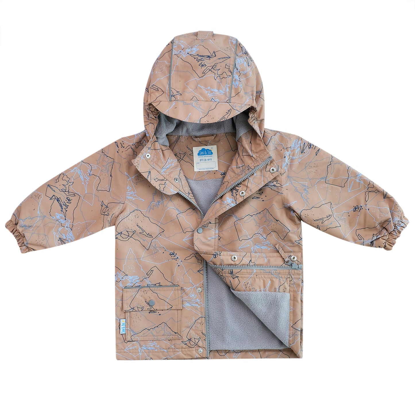 Kids Fleece Lined Rain Jackets | Mountain Trails