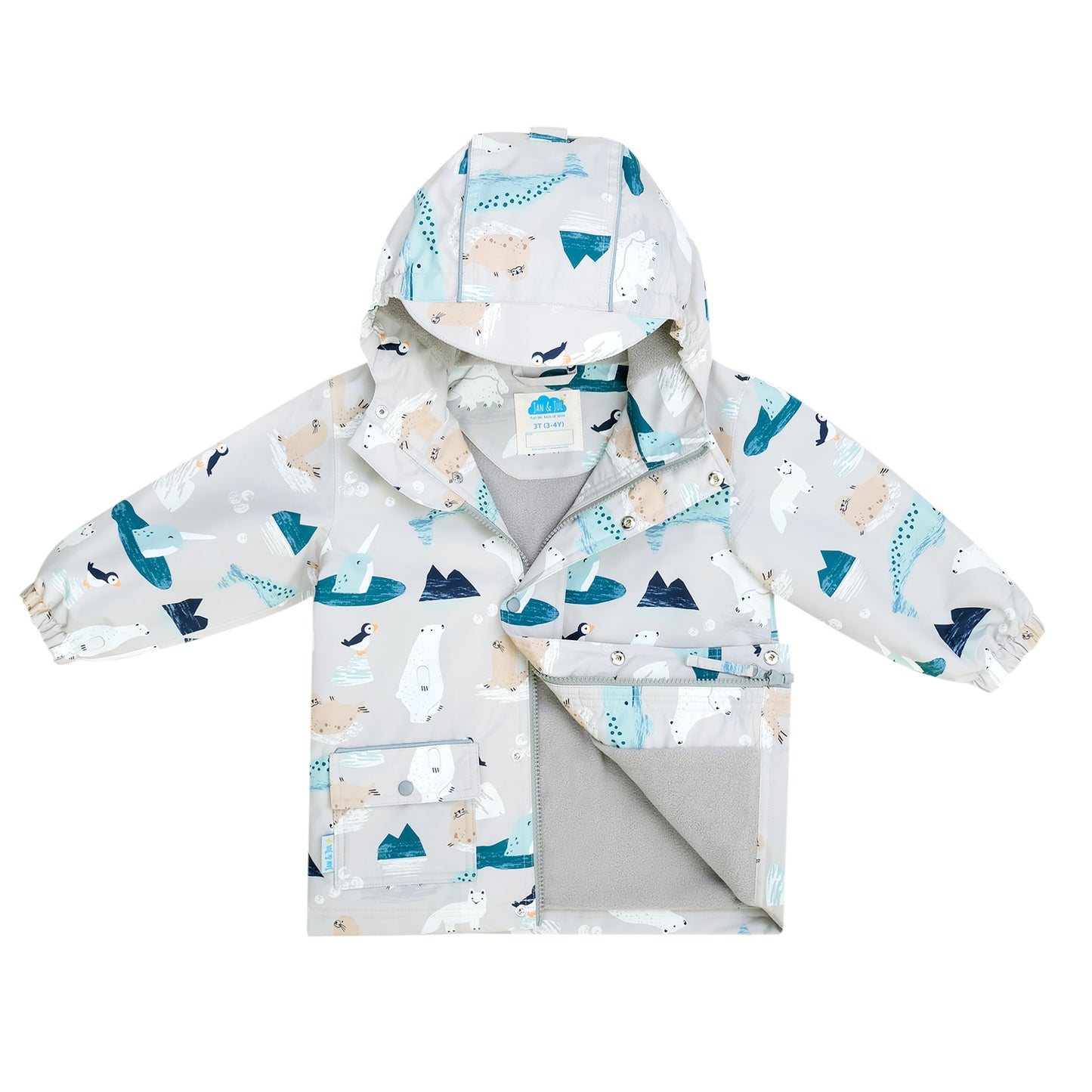 Kids Fleece Lined Rain Jackets | Polar Pals