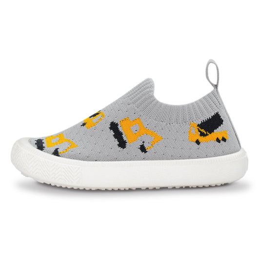 Kids Graphic Slip On Shoes | Grey Construction