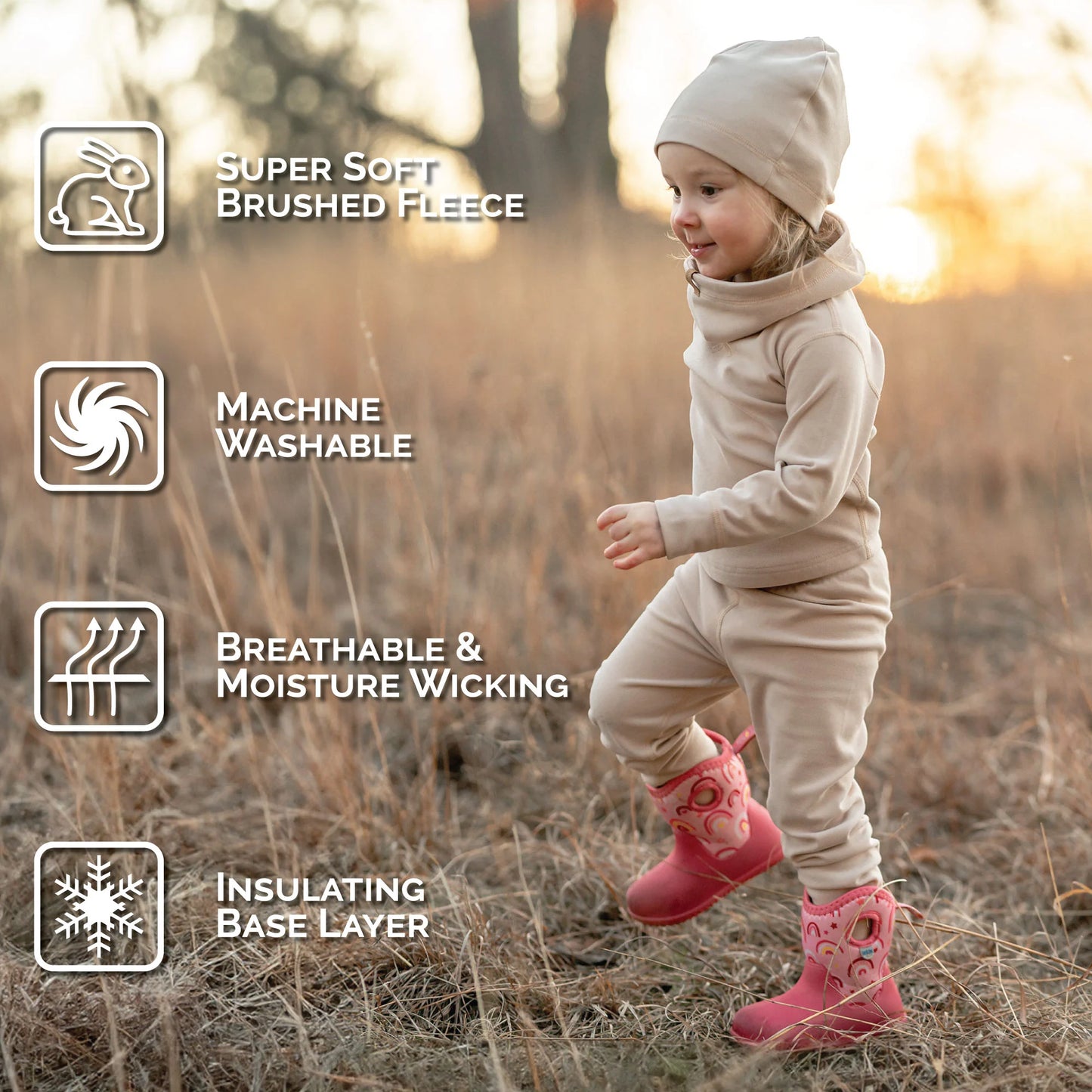 Kids Base Layer Tops | Oatmeal