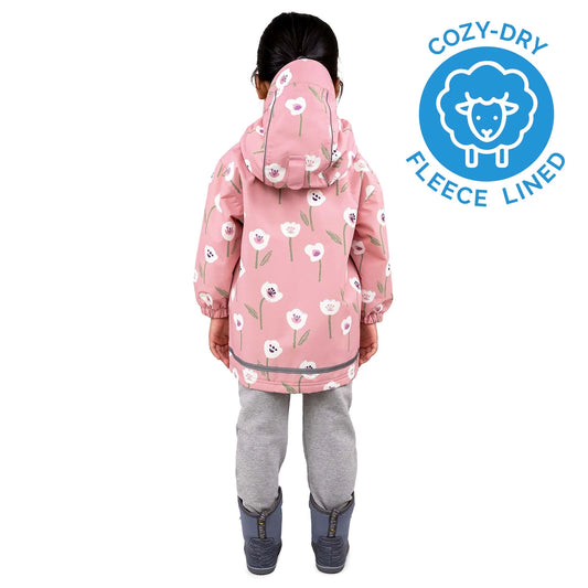 Kids Fleece Lined Rain Jackets | White Tulip
