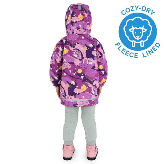 Kids Fleece Lined Rain Jackets | Purple Dream