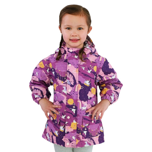 Kids Fleece Lined Rain Jackets | Purple Dream