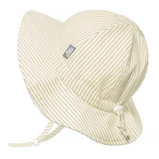 Kids Cotton Floppy Hats | Beige Stripes