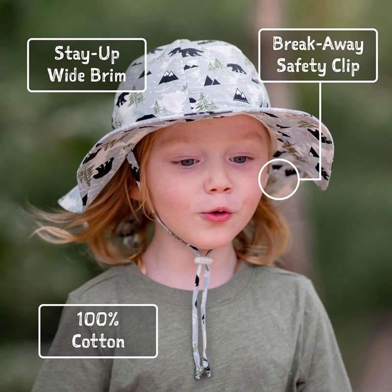 Kids Cotton Floppy Hats | Beige Stripes