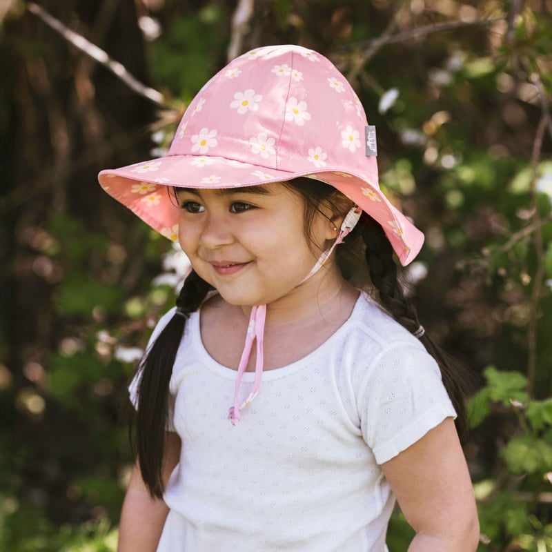 Kids Cotton Floppy Hats | Pink Daisy
