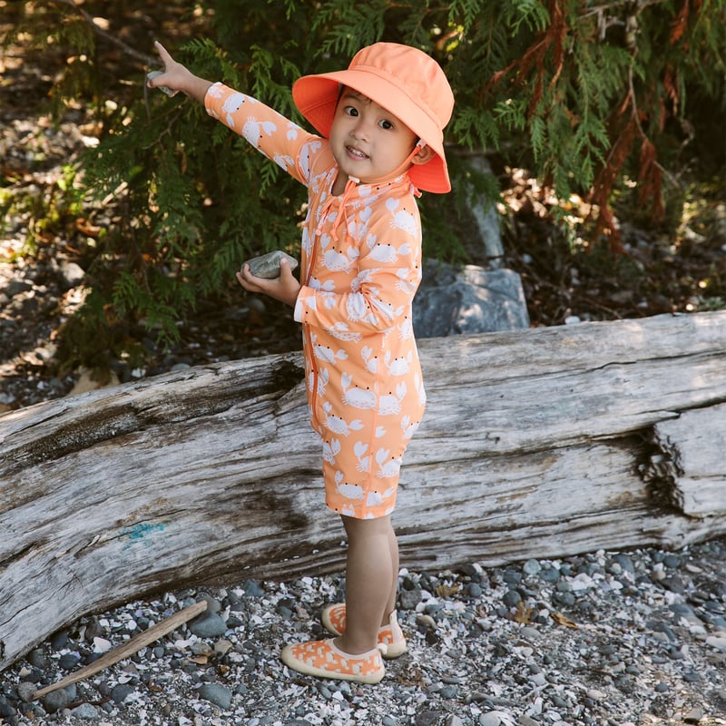 Kids Water Repellent Bucket Hats | Bright Orange