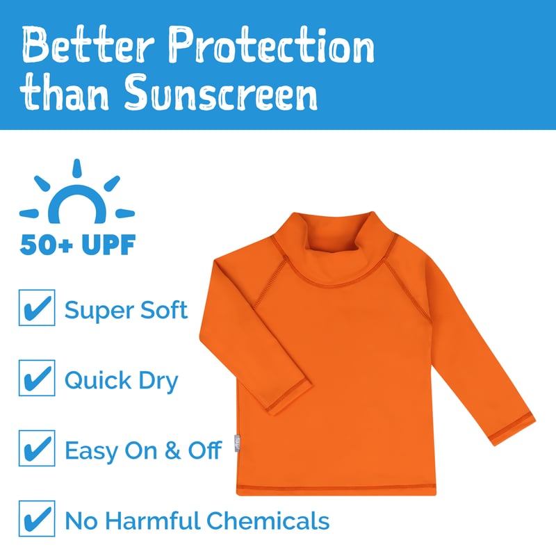 Kids UV Rashguard Top | Tangerine