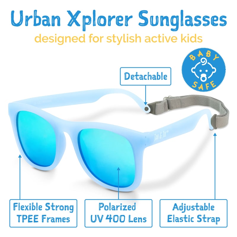 Kids Urban Polarized Sunglasses | Frosty Blue Aurora