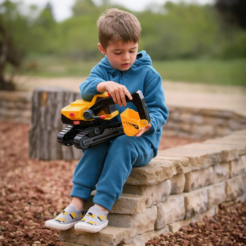 Kids Graphic Slip On Shoes | Grey Construction