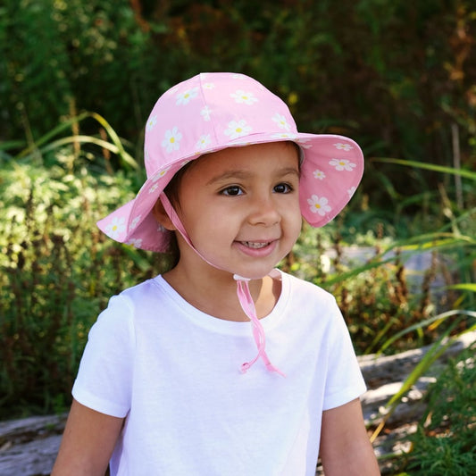 Kids Cotton Floppy Hats | Pink Daisy