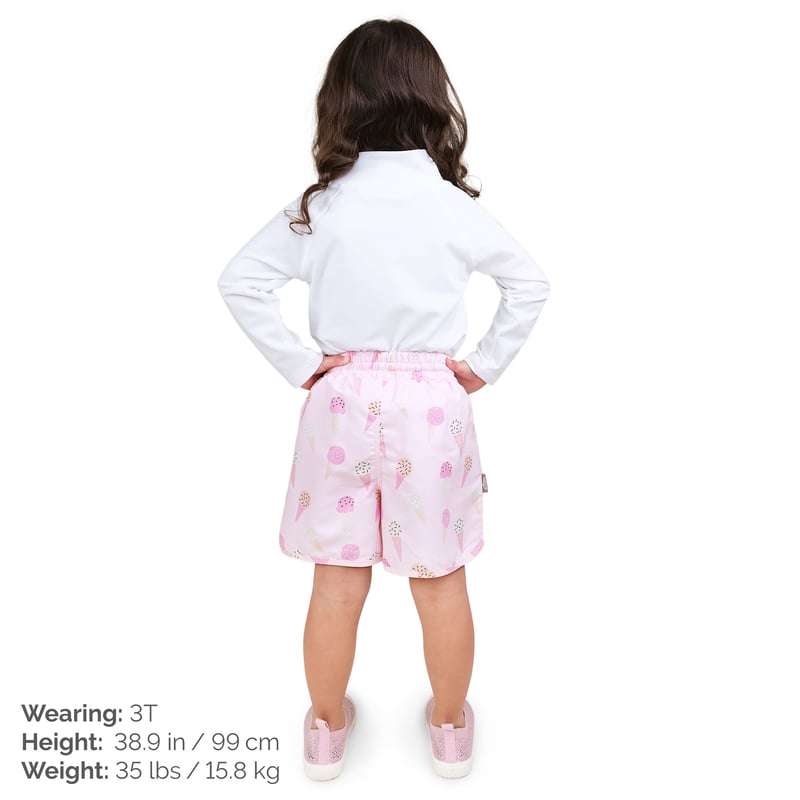 Kids UV Swim Shorts | Pink Ice Cream