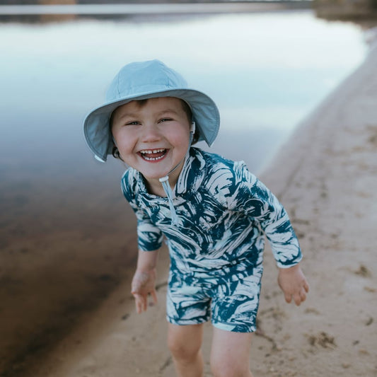 Kids Cotton Floppy Hats | Light Blue