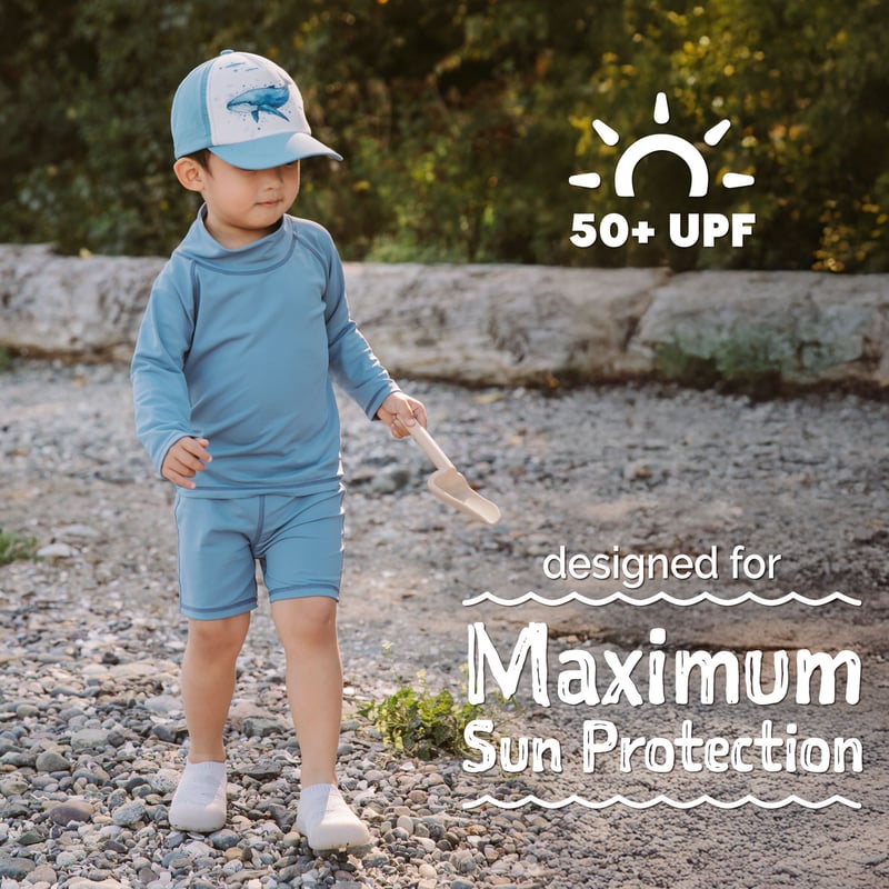 Kids UV Rashguard Top | Blue Grey