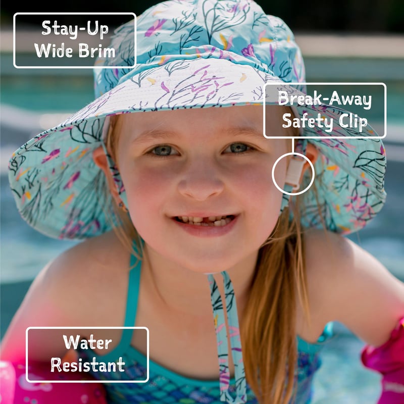 Kids Water Repellent Bucket Hats | Blue Coral