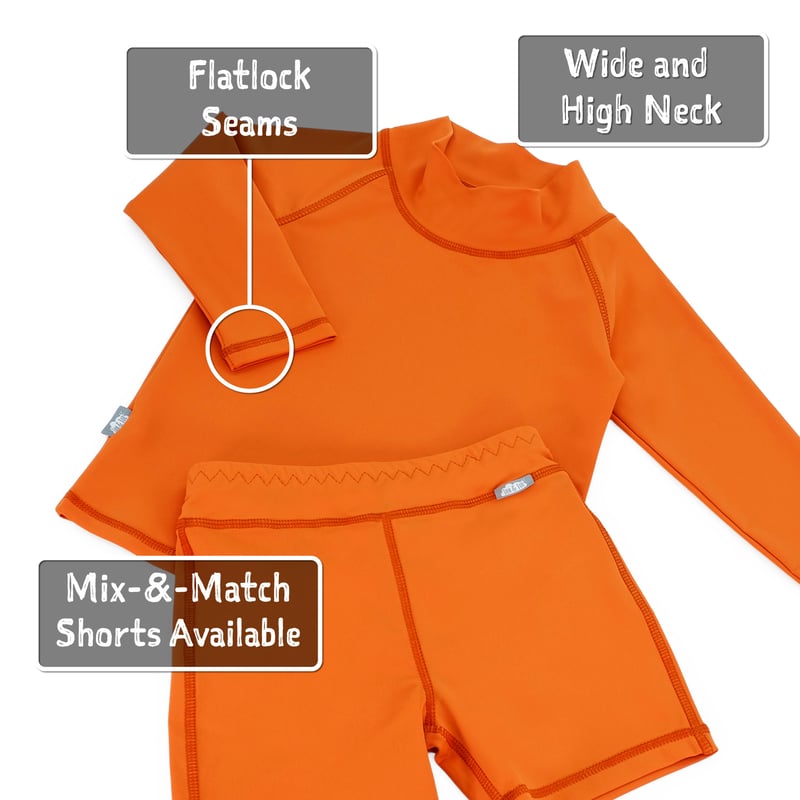 Kids UV Rashguard Top | Tangerine