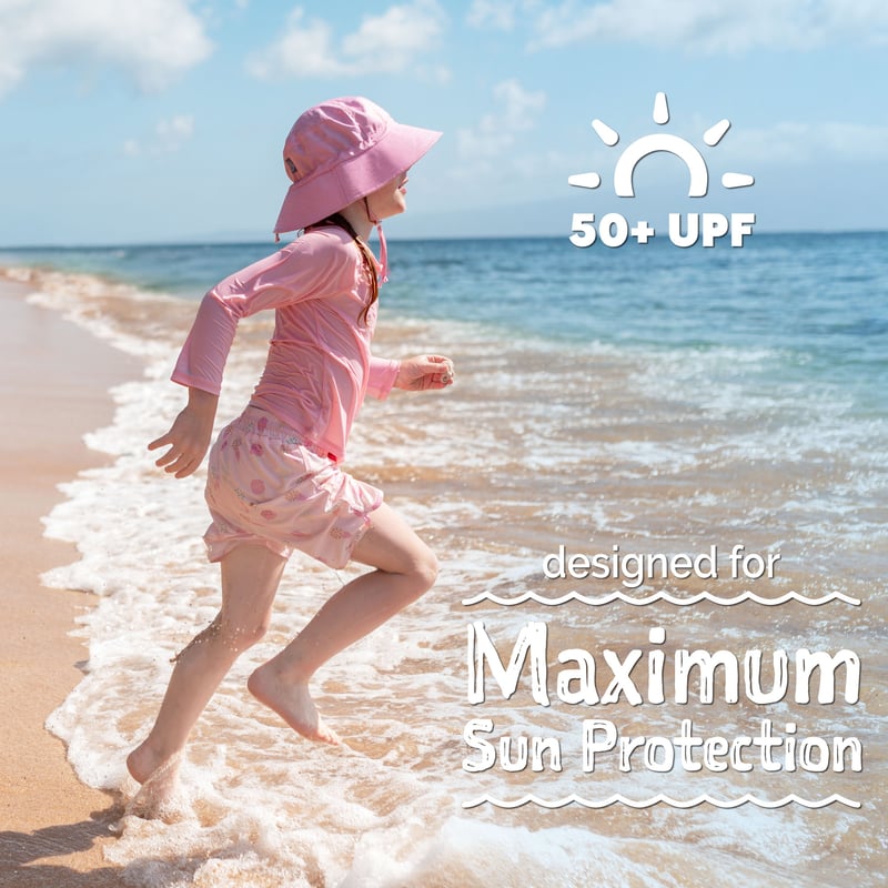 Kids UV Swim Shorts | Pink Ice Cream