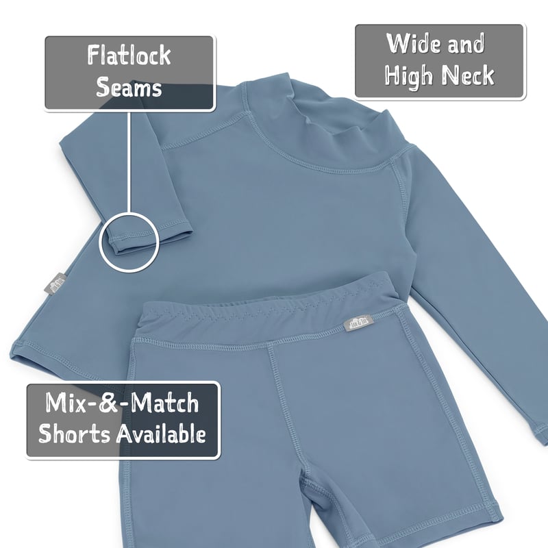 Kids UV Rashguard Top | Blue Grey