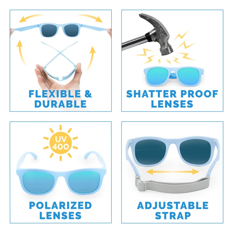 Kids Urban Polarized Sunglasses | Frosty Blue Aurora