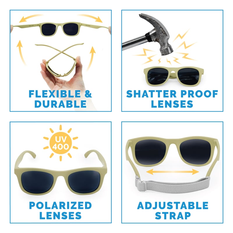 Kids Urban Polarized Sunglasses | Olive Khaki