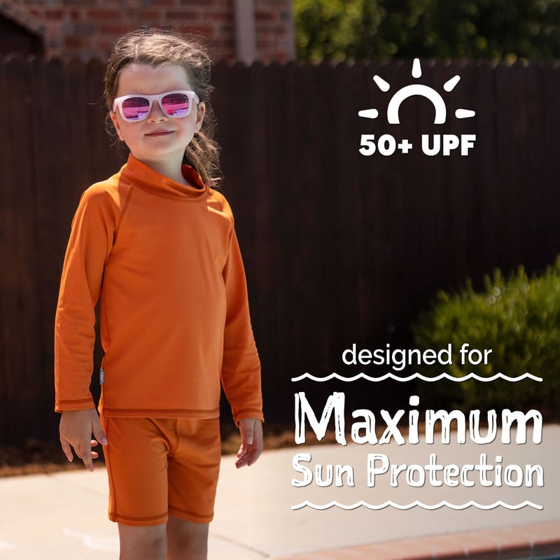 Kids UV Rashguard Top | Tangerine