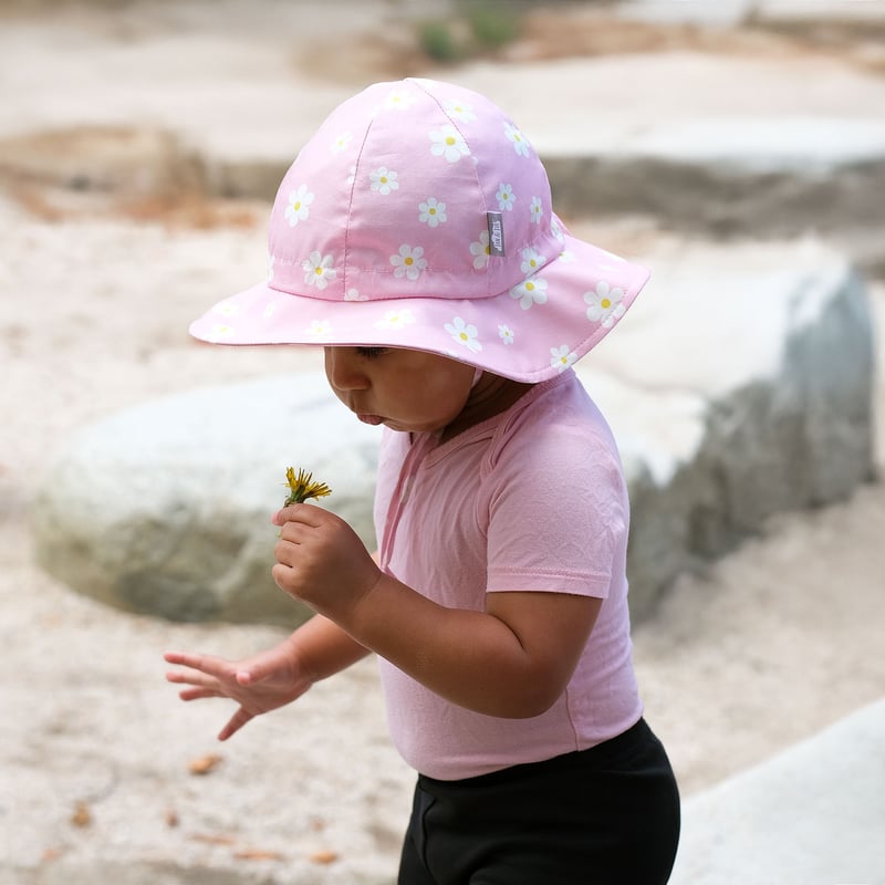Kids Cotton Floppy Hats | Pink Daisy