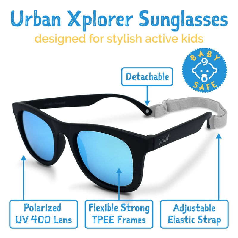 Kids Urban Polarized Sunglasses | Black Aurora