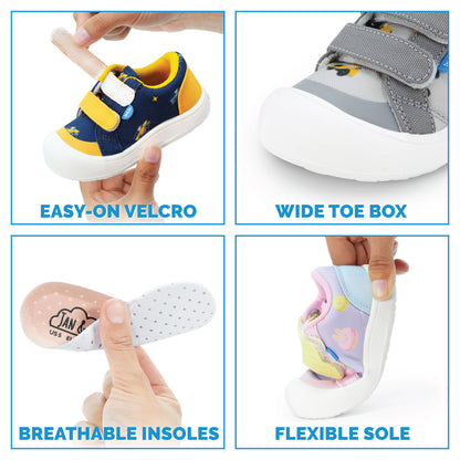 Toddler Mini Canvas Sneakers | Grey Construction