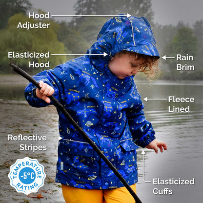 Kids Fleece Lined Rain Jackets | White Tulip