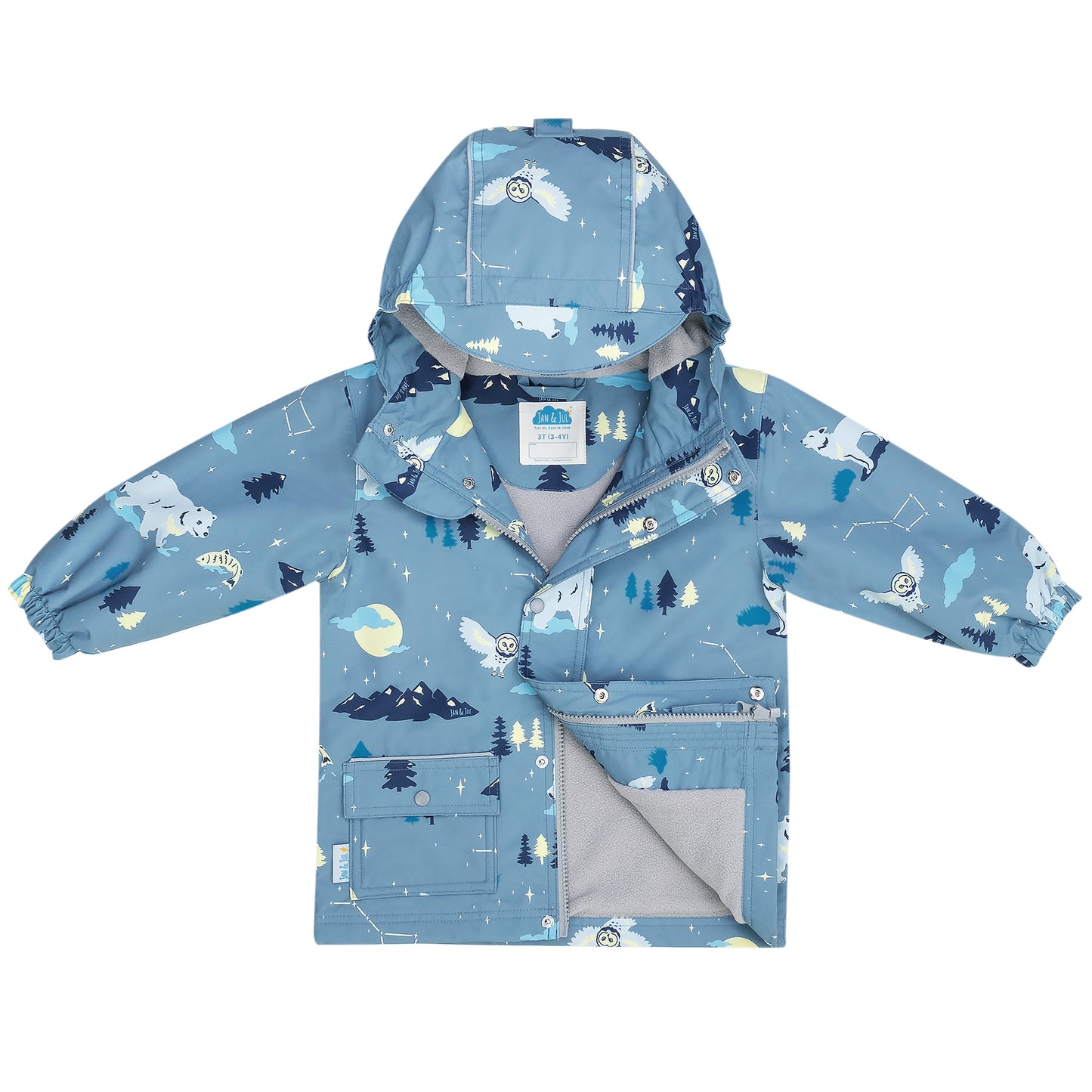 Kids Fleece Lined Rain Jackets | Wolf and Bear