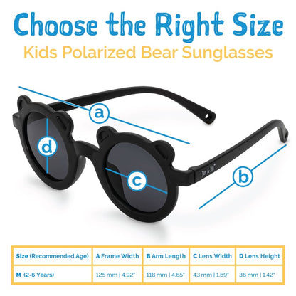 Kids Polarized Bear Sunglasses | Black