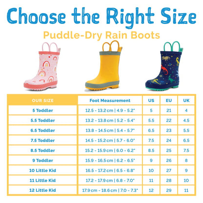 Kids Rubber Rain Boots | Yellow