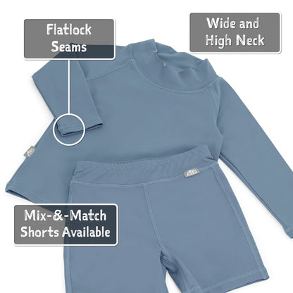 Kids UV Rashguard Top | Blue Grey
