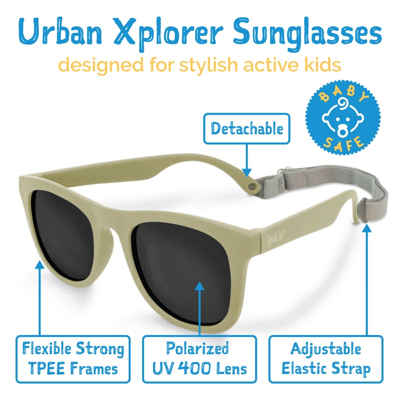 Kids Urban Polarized Sunglasses | Olive Khaki