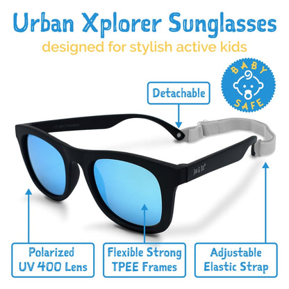 Kids Urban Polarized Sunglasses | Black Aurora